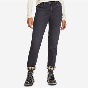 New Eddie Bauer Boyfriend Flannel Lined Jeans 18W NWT